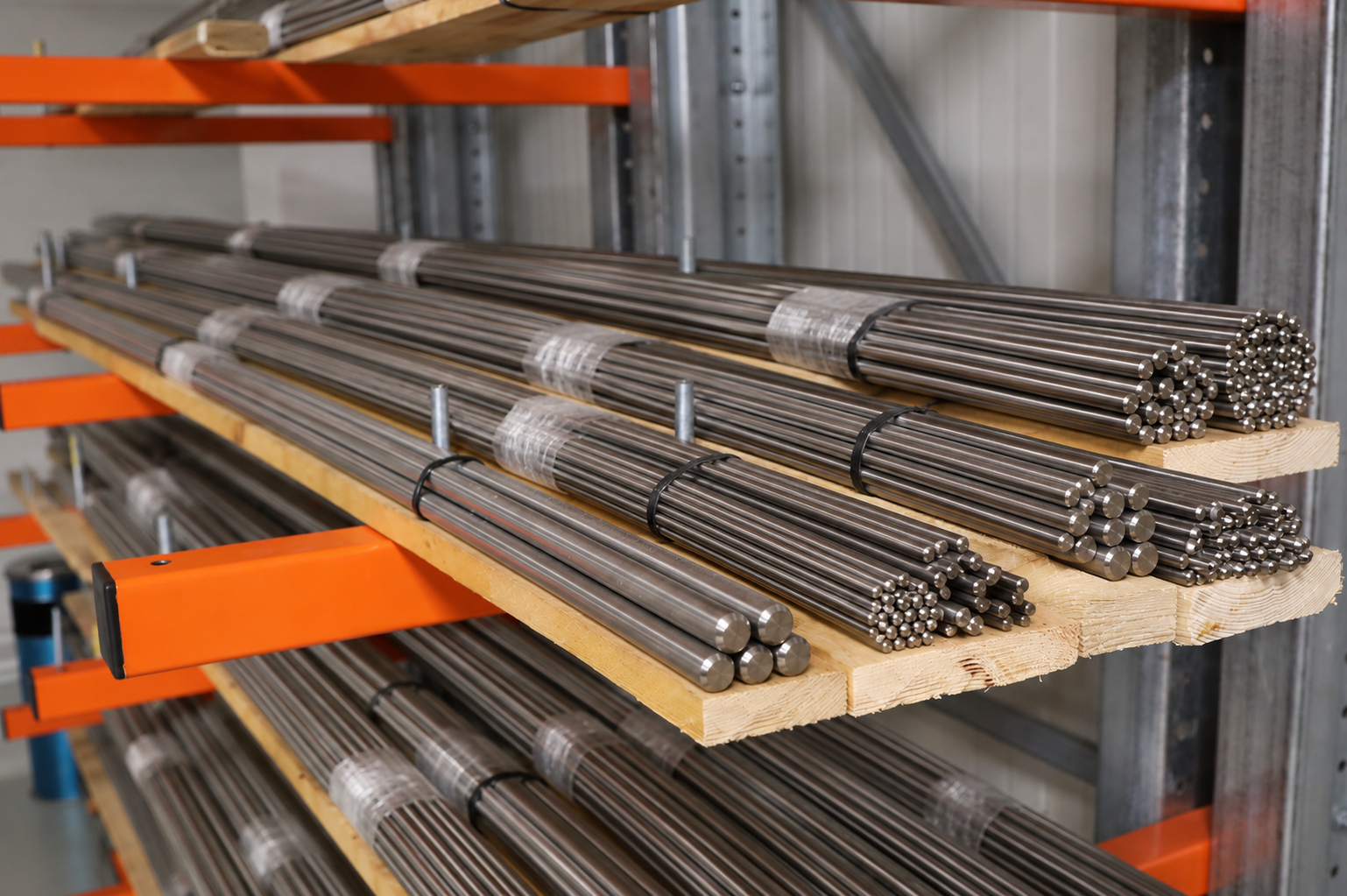 Round titanium bars in different diameters
