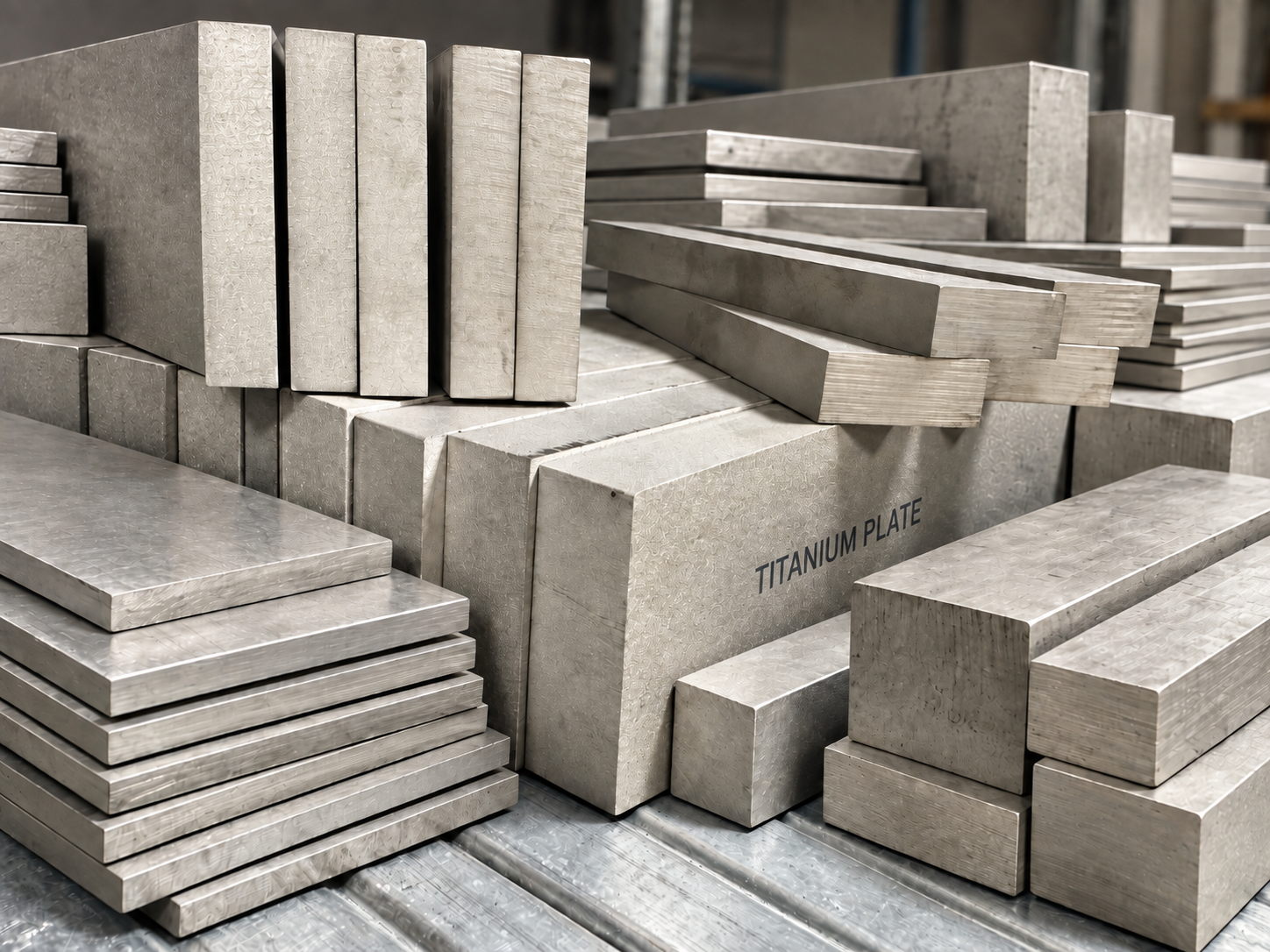 Titanium plates and rectangular profiles in different sizes